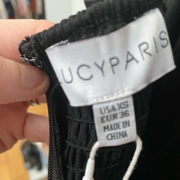 Lucy Paris Black Midi Feather Dress, formal black dress - Picture 7 of 9